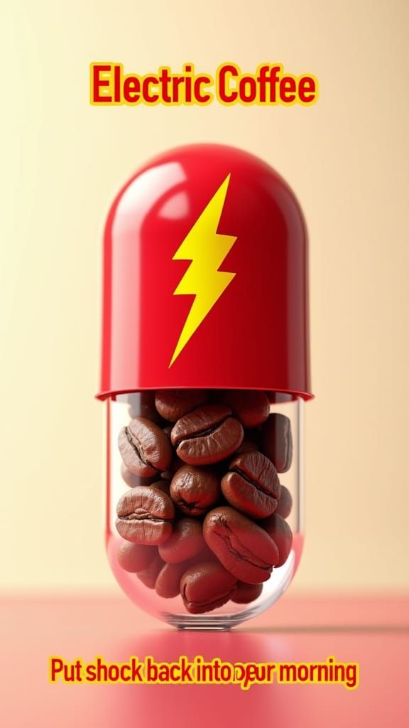 Electric Coffee Capsule with Lightning Logo - Product Photog...