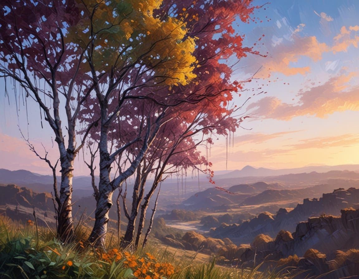 Thick Brushstrokes Unleash Vibrant Abstract Expressionism