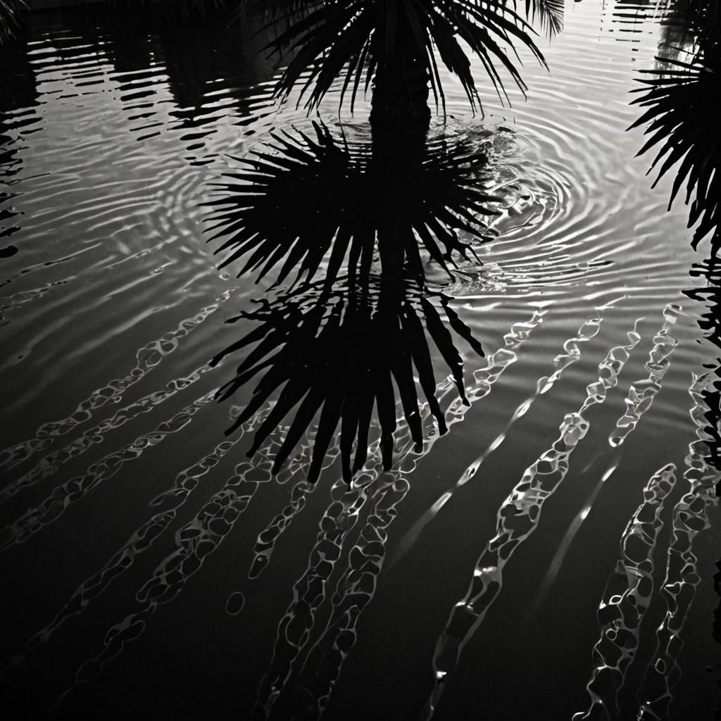 Film Noir: Abstract Reflections in Shadowy Water