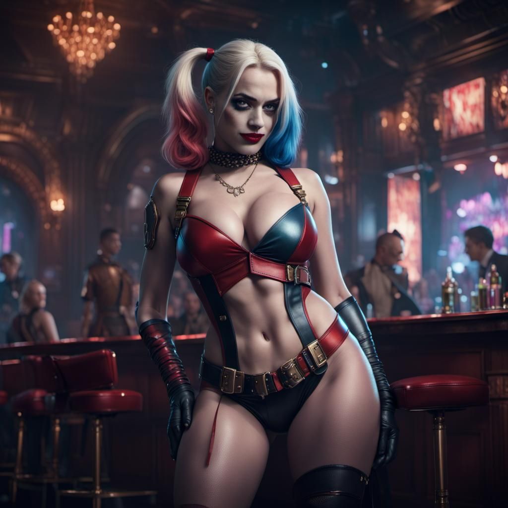 Harley Quinn in Nightclub: Digital Matte Painting