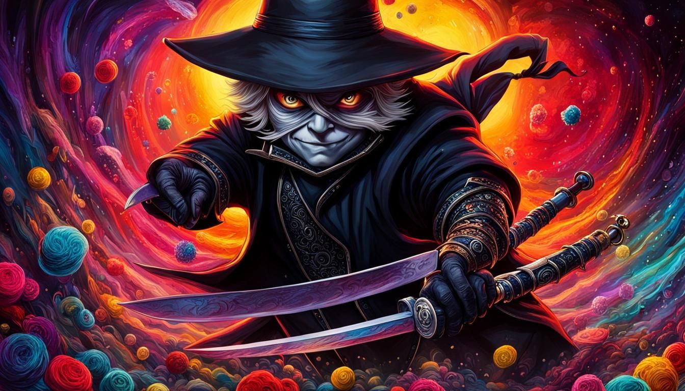 Jack Black Ninja Dealer in Tim Burton Style