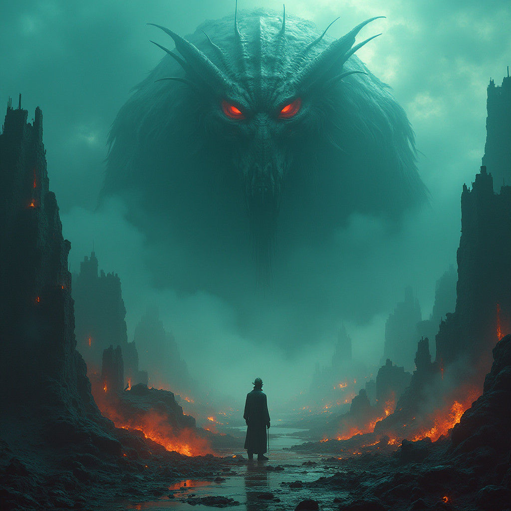 Ancient Being Gazing Upon Mortal Realms in 8k