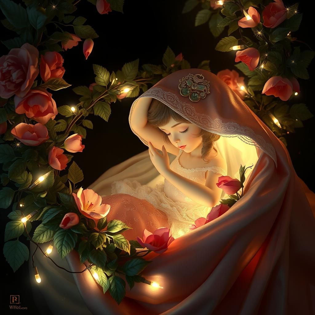 Ornate Valentine Heart in Art Deco Style