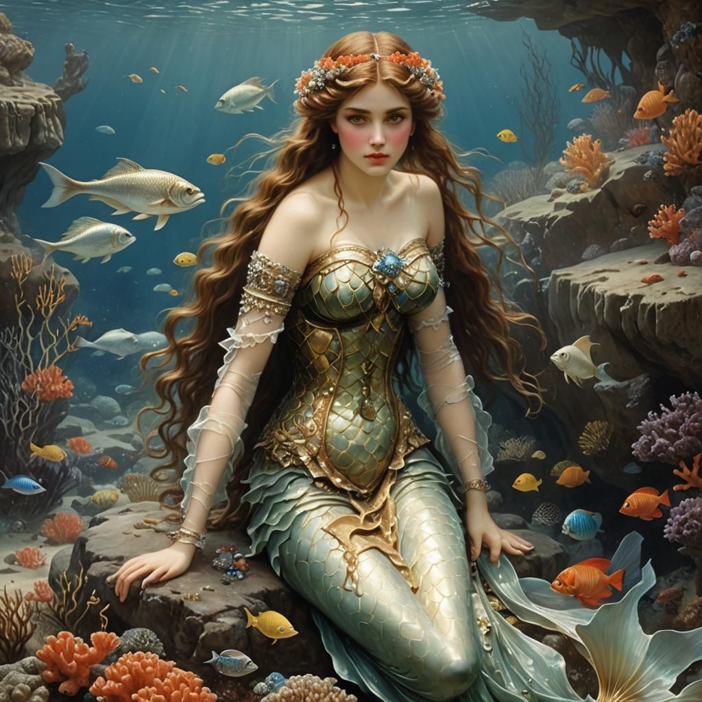 Enchanting Mermaid in Underwater Kingdom