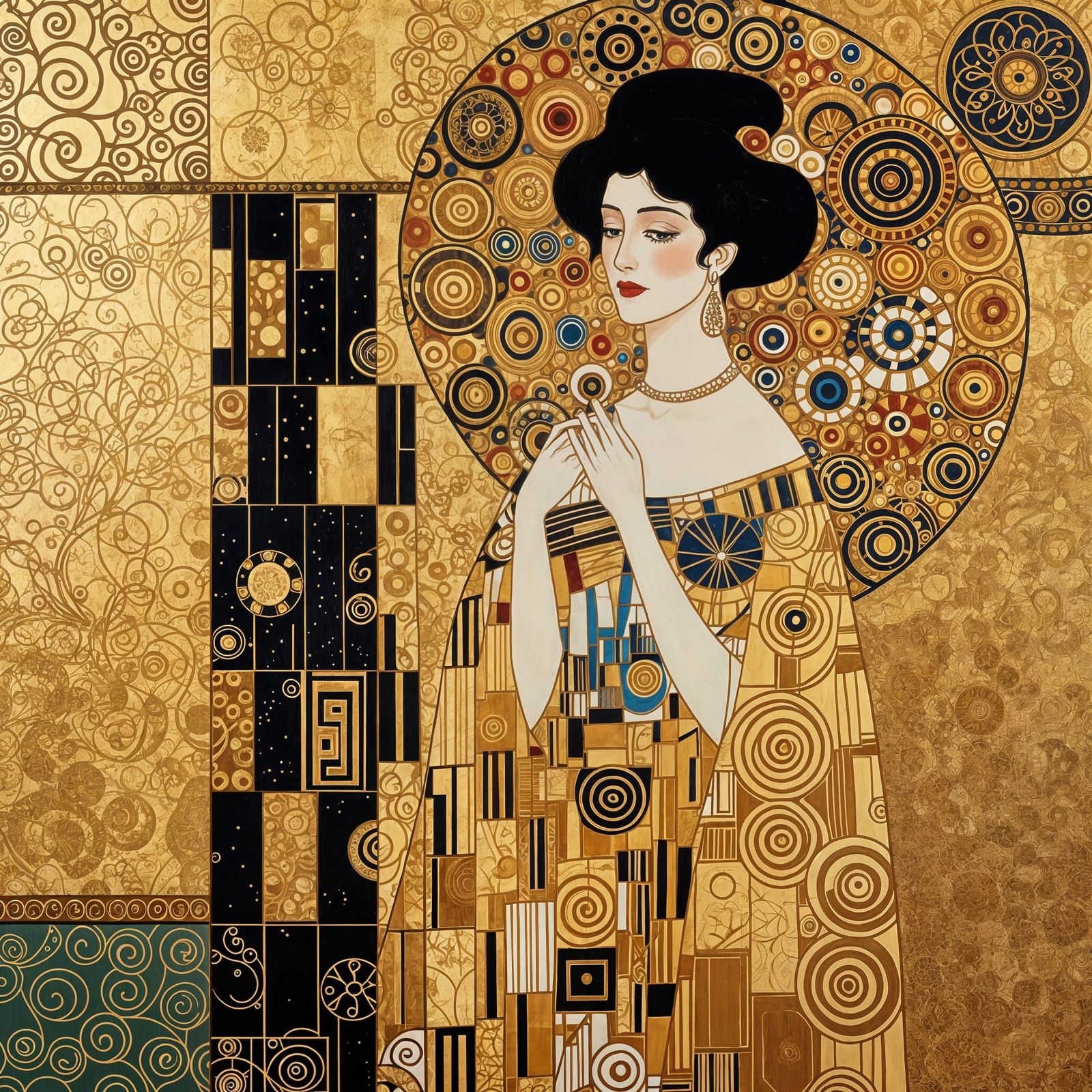 Abstract Gilded Artwork with High Detail