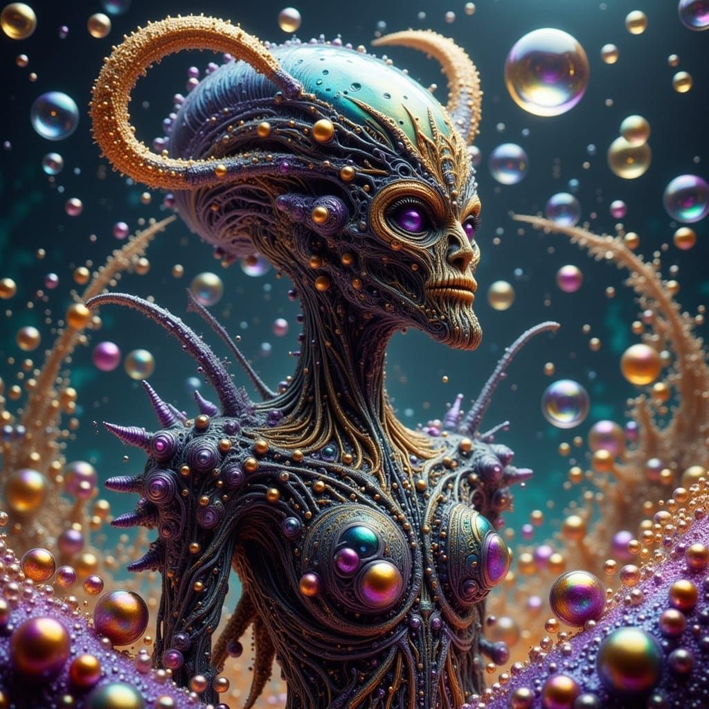 Alien Nanobot Demon in Biomechanical Style