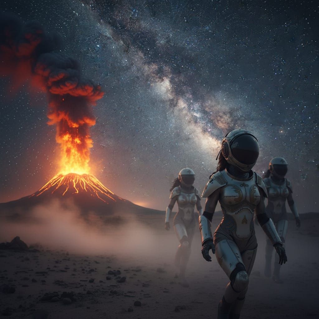 Paleofuturistic Egyptian Aviatrix in Mech Suit