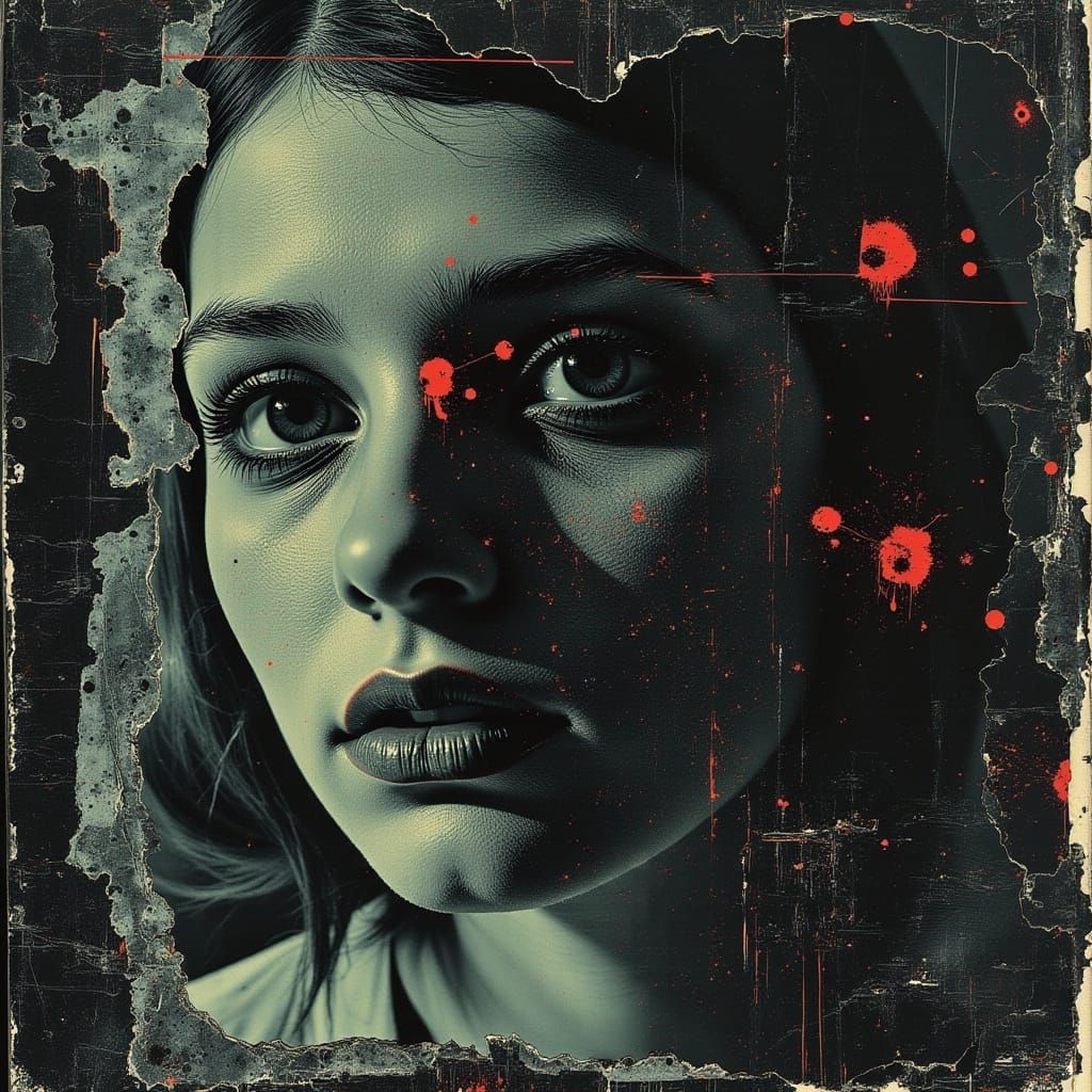 Distorted Glitch Art World Globe in Dark Tones