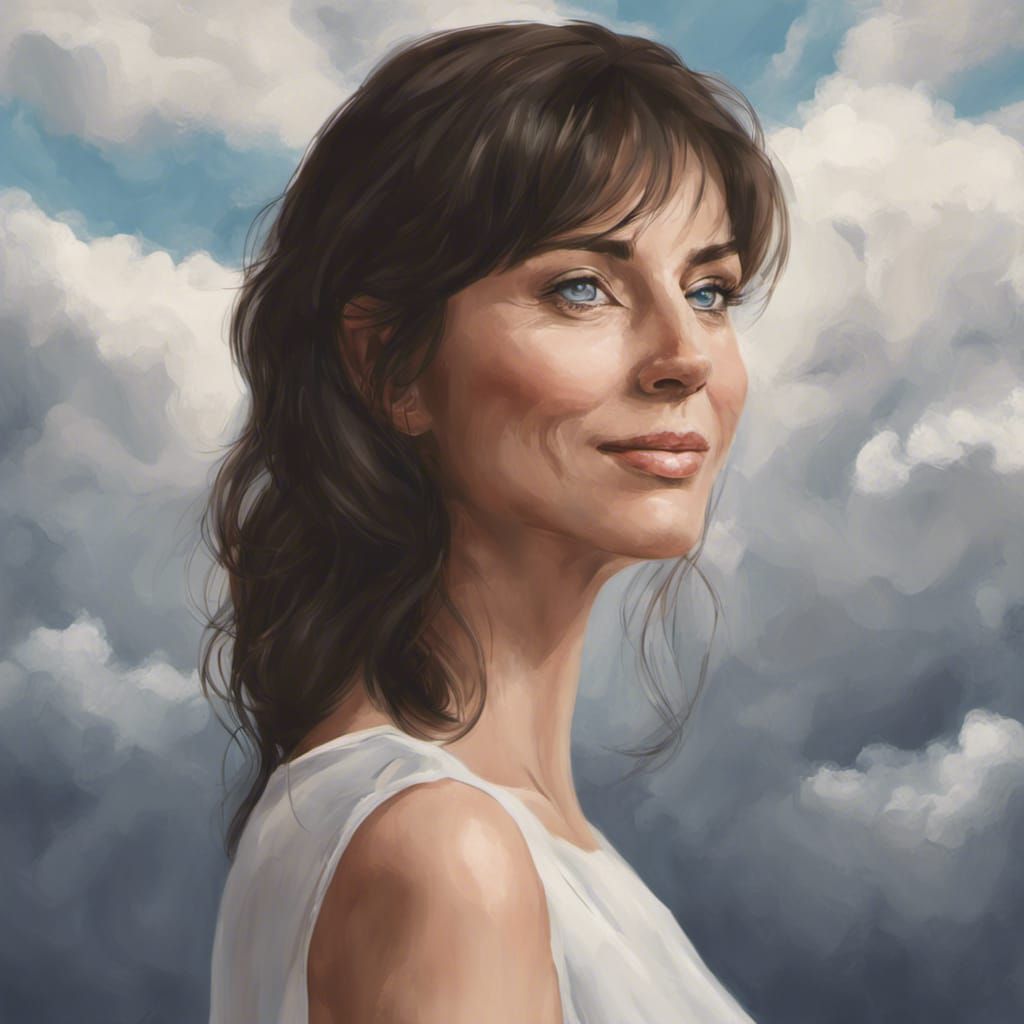 Attractive Brunette Woman Portrait in Ultra-Realistic Style