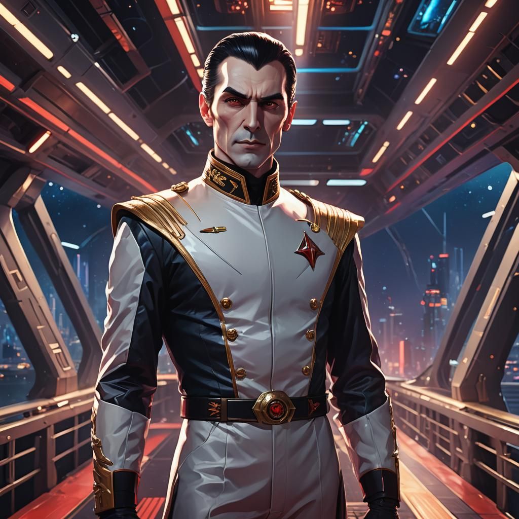 Dracula in Star Trek Uniform: 3D Anime Art