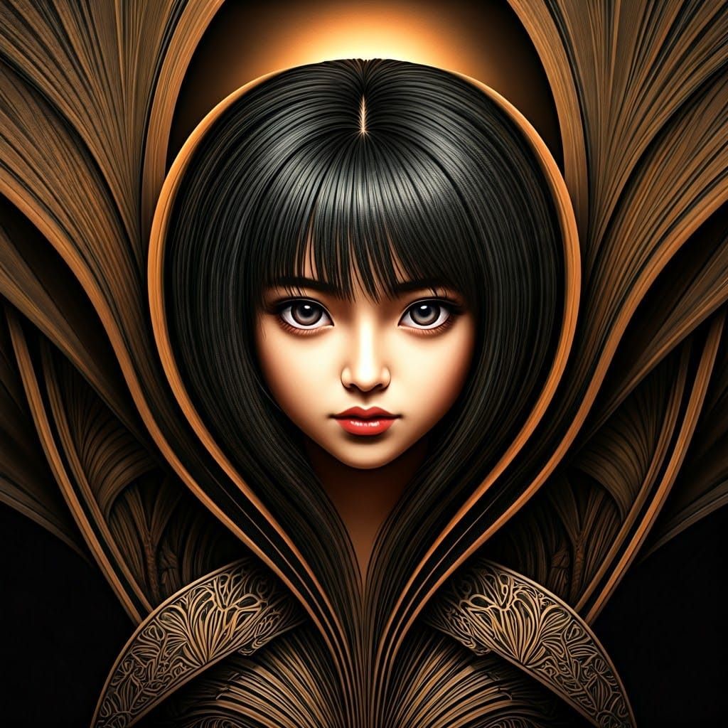 Stunning Magnetic Vision Ukiyo-e art deco synthetism cubism ...