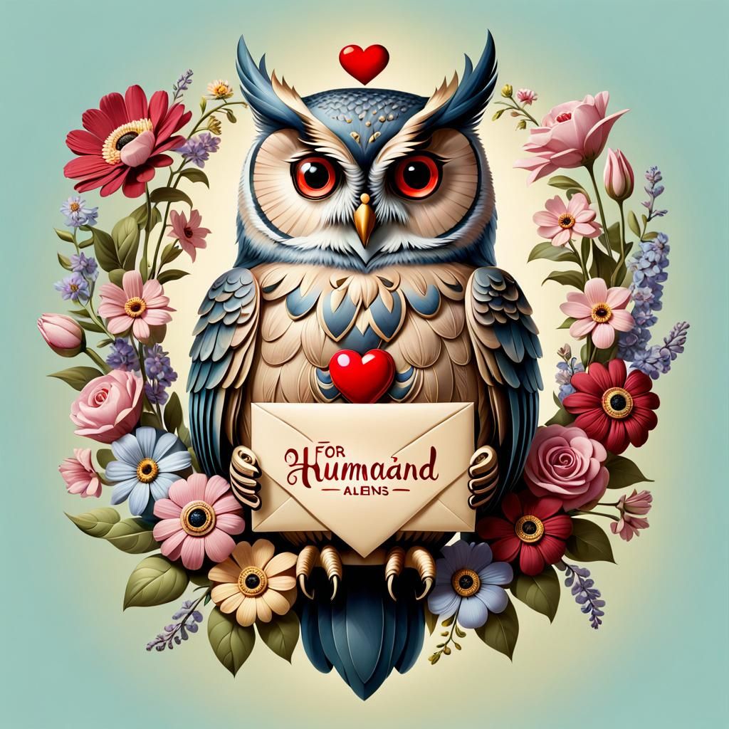 Owl Post: Message from Aliens with Pastel Flowers