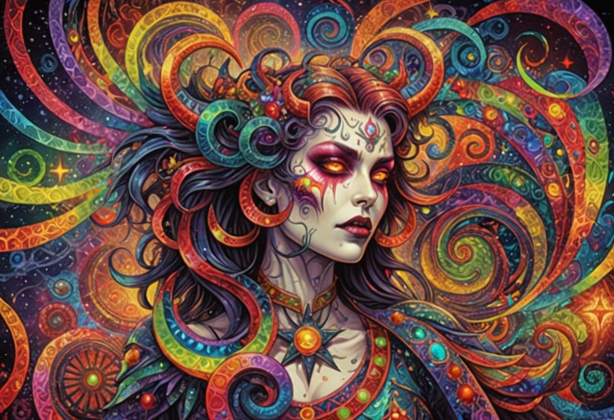 Vibrant Demon Lilith with Evil Aura