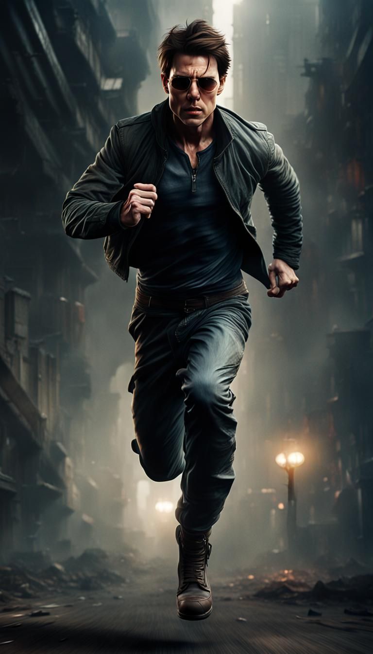 Sinister Figure Resembling Tom Cruise in Photorealistic Digi...