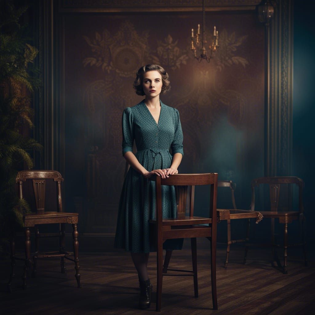 1930s Woman Portrait in Detailed Matte Painting