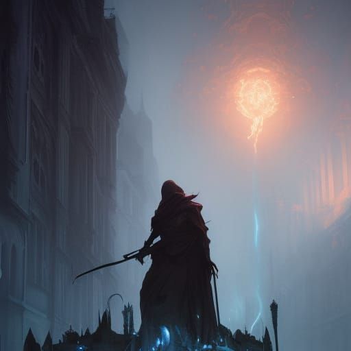 Sorcerer in Dark Fantasy Style