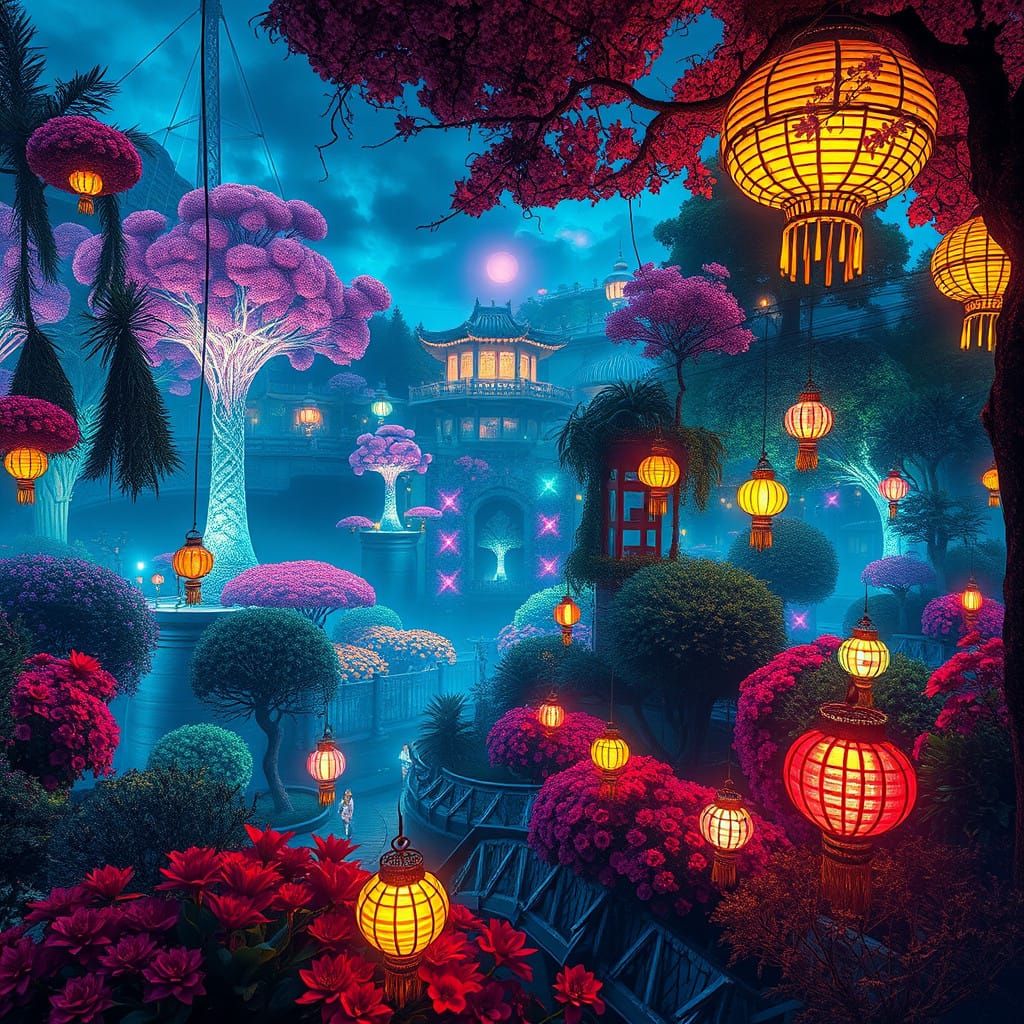 Gardens of Heaven in Vibrant Graffiti Style