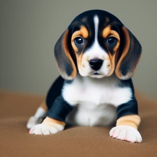 Pixel Art Beagle Puppy Portrait