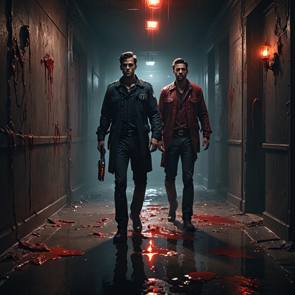 Gruesome Discovery in a Dark Hallway