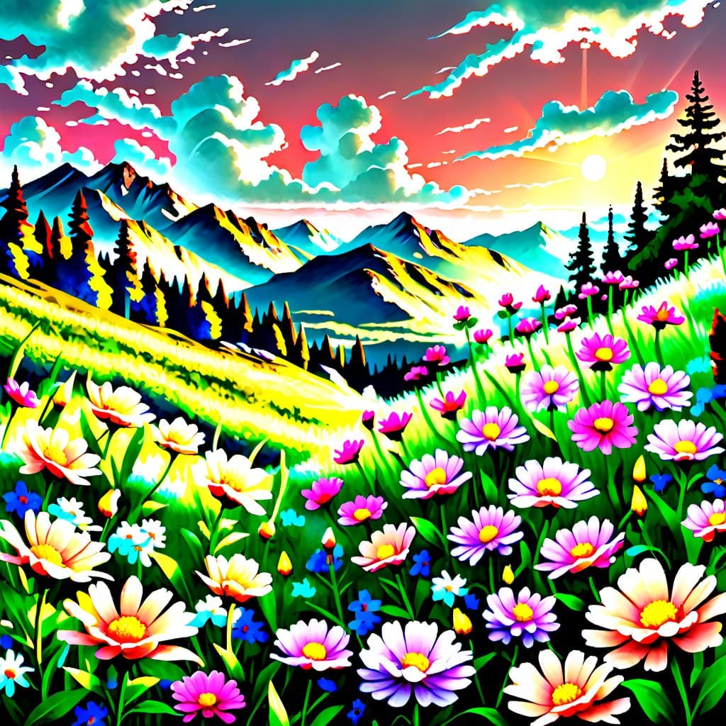 Vibrant Floral Majesty in Golden Hour