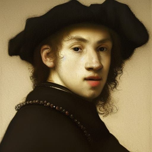 Renaissance-Style Portrait of Young Man in Black