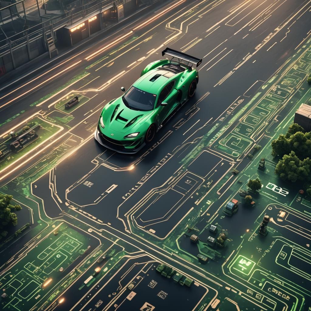 Circuit Board Race Car on Matrix Track