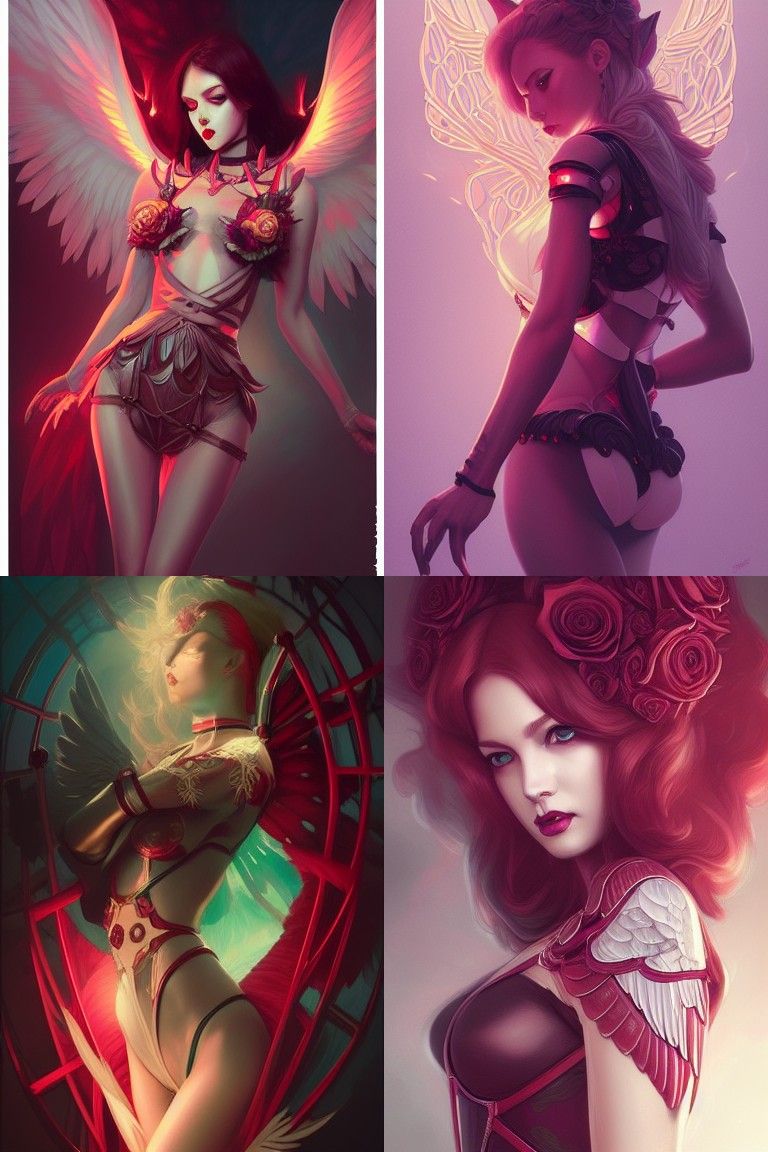 Sinister Valkyrie Angel Portrait in Pin-Up Style