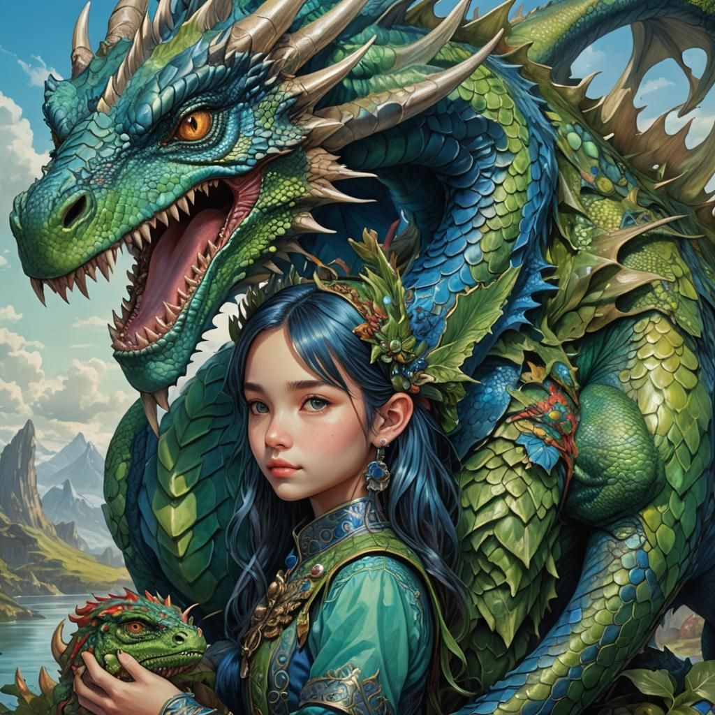 Girl and Her Green Dragon