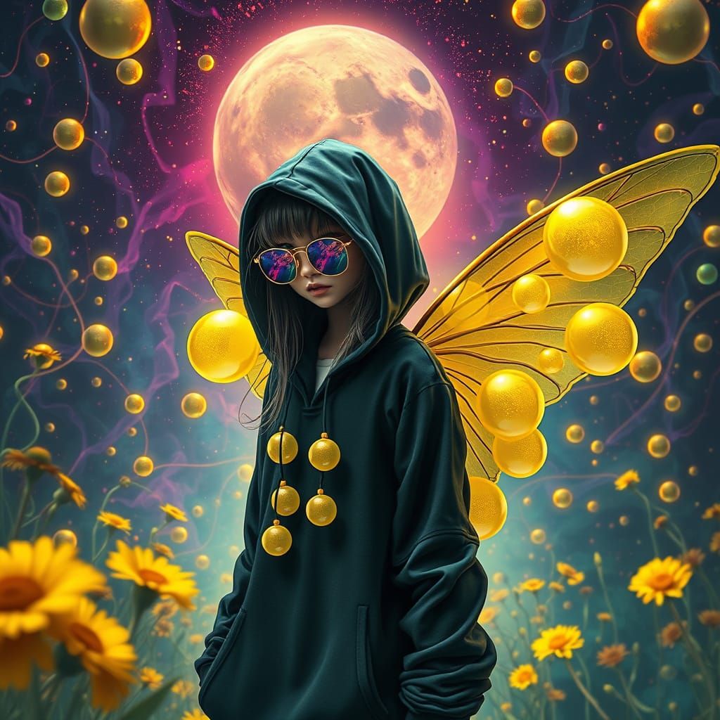 Gangster Fairy with Psychedelic Bubble Wings