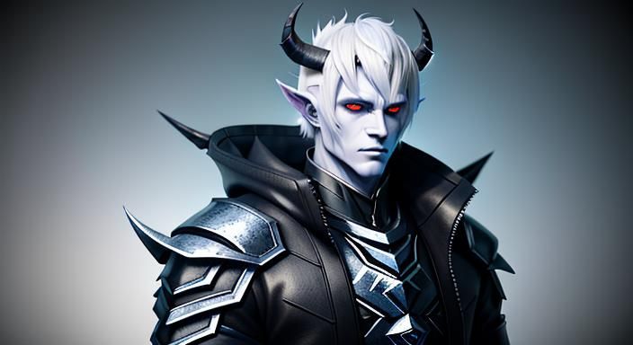 Icy Demon: Anime-Style 3D Render