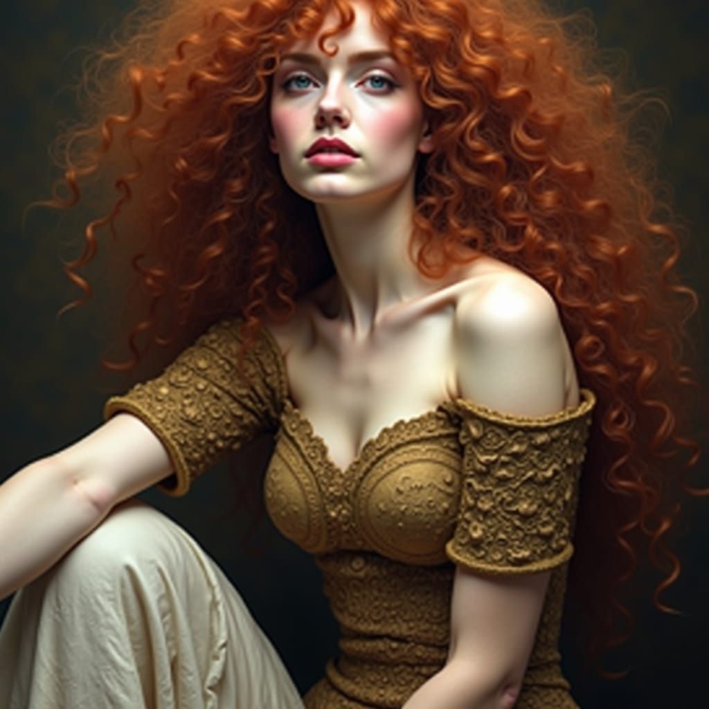 Rococo Goddess Portrait with Dramatic Lighting