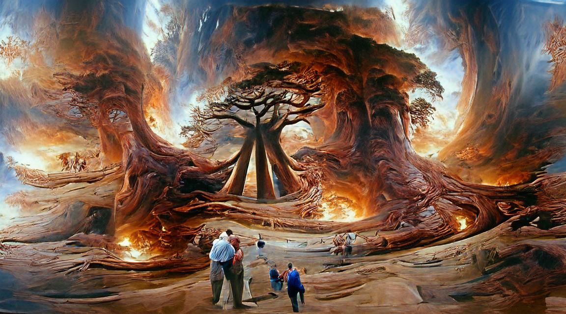 Giant Tree of Life Cataclysm: Oil Painting