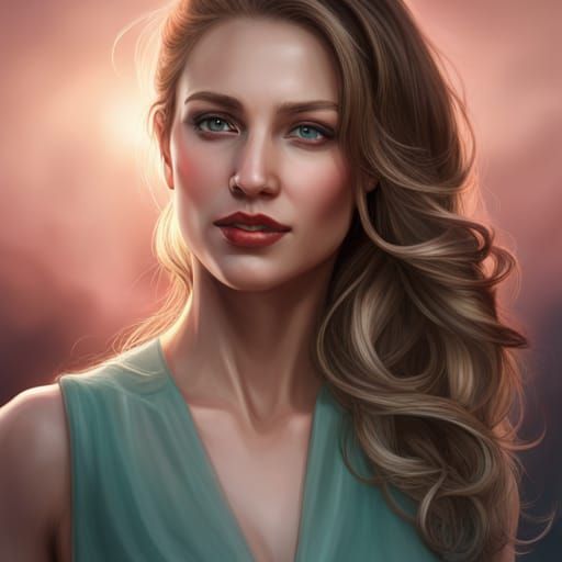 Realistic Portrait of a Smiling Woman in Joyful Atmosphere