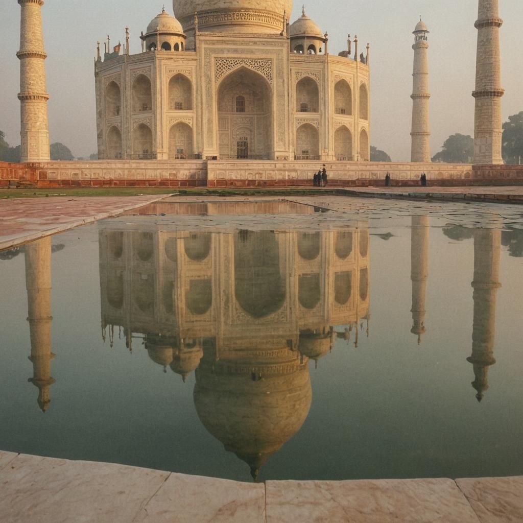 Taj Mahal in Golden Light: A Cinematic Vision