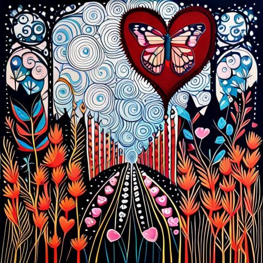 Garden in Forest: Mixed Media Digital Art