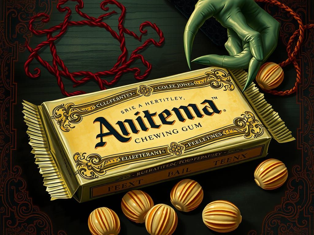 Surreal Gum Package in Dark Academia Style