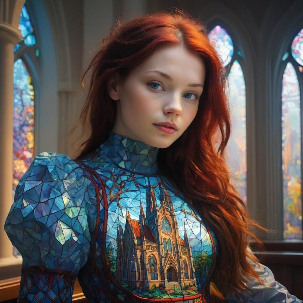 Girl Stained Glass Cathedral, James Jean, Erin Hanson