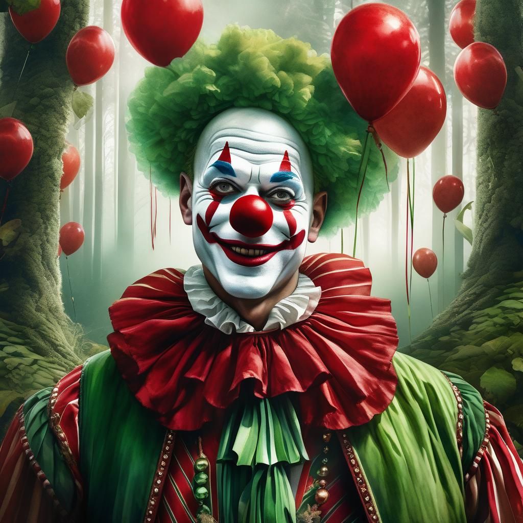 Wilderness Clown in Watercolour Style