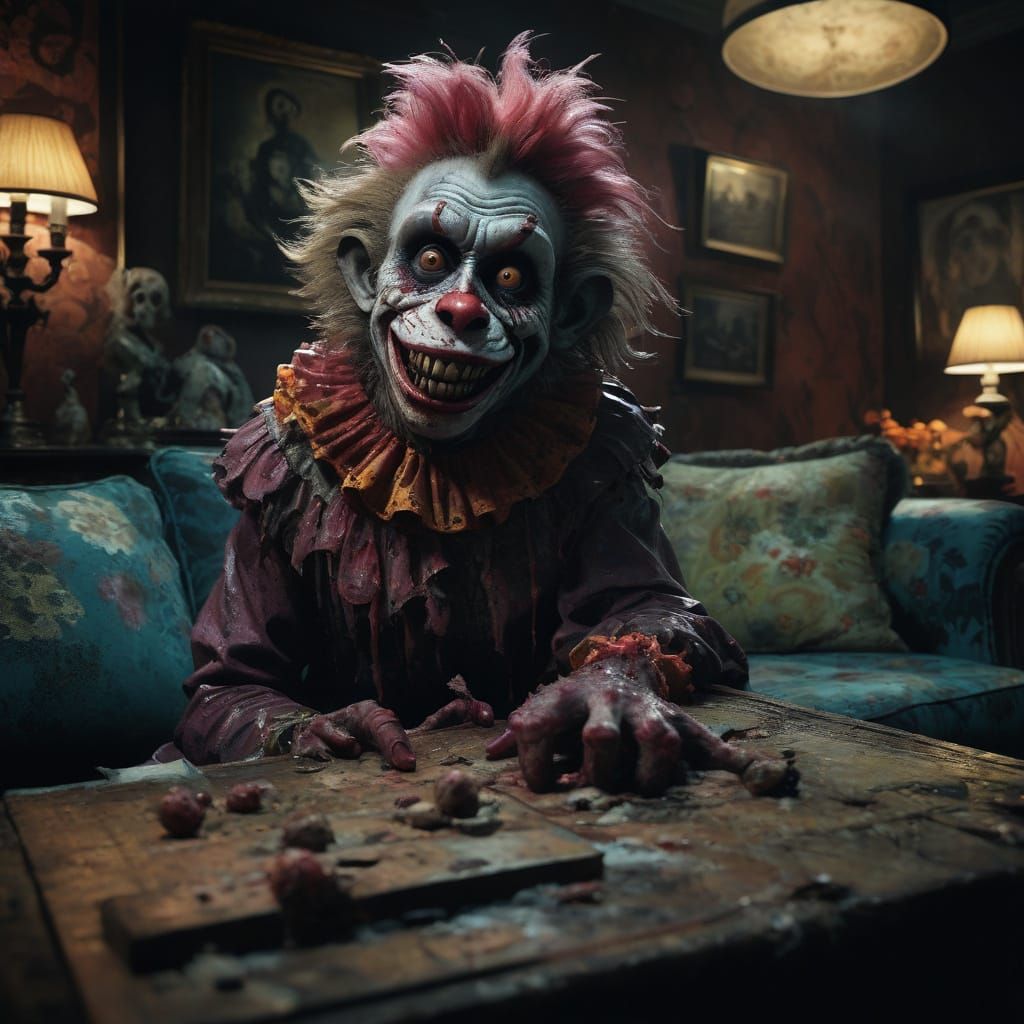 Eerie Suburban Nightmare in Dark Surrealism Style