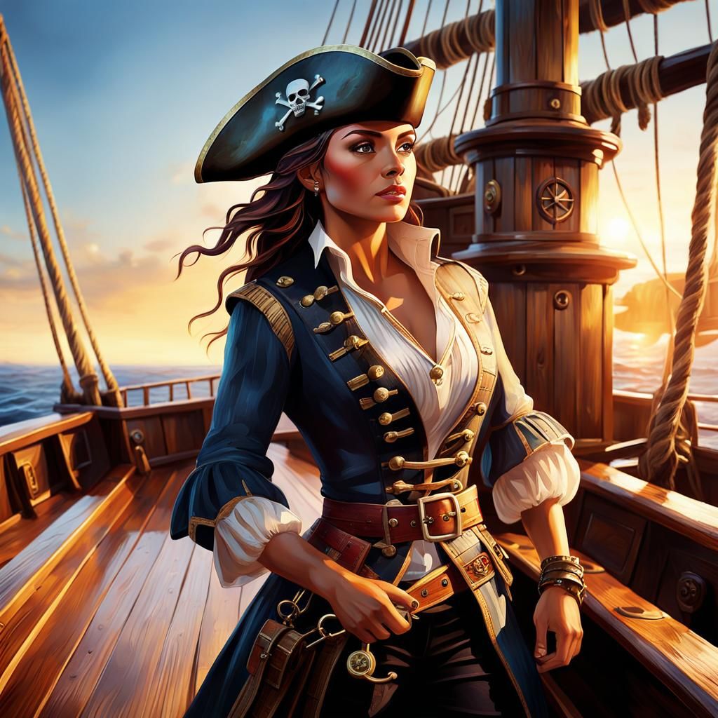 Pirate Navigator Concept Art in Golden Light