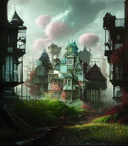 Post-Apocalyptic Victorian City by Studio Ghibli