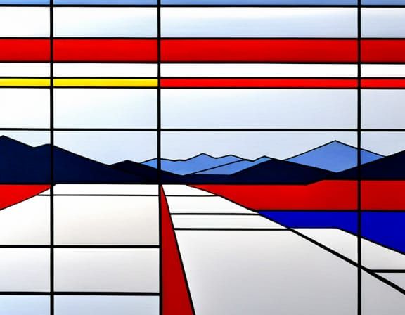 Mondrian Style Geometric Landscape
