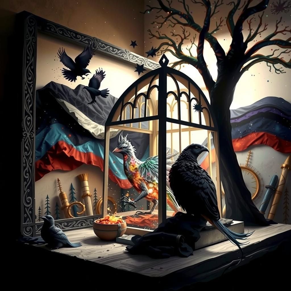 Cosmic Phoenix Soaring Through Starry Space