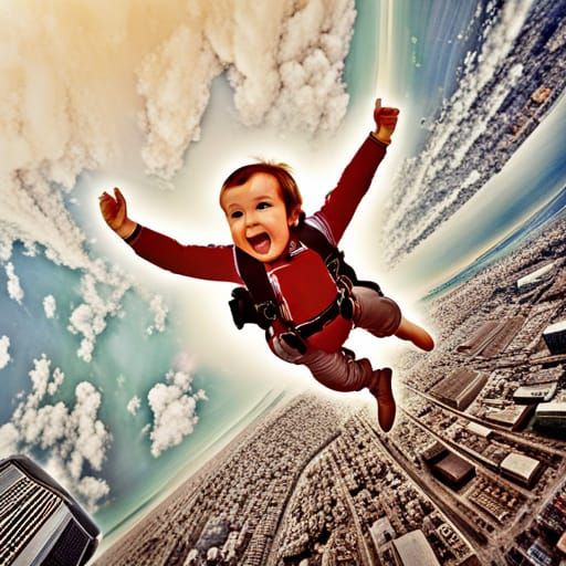 skydiving baby