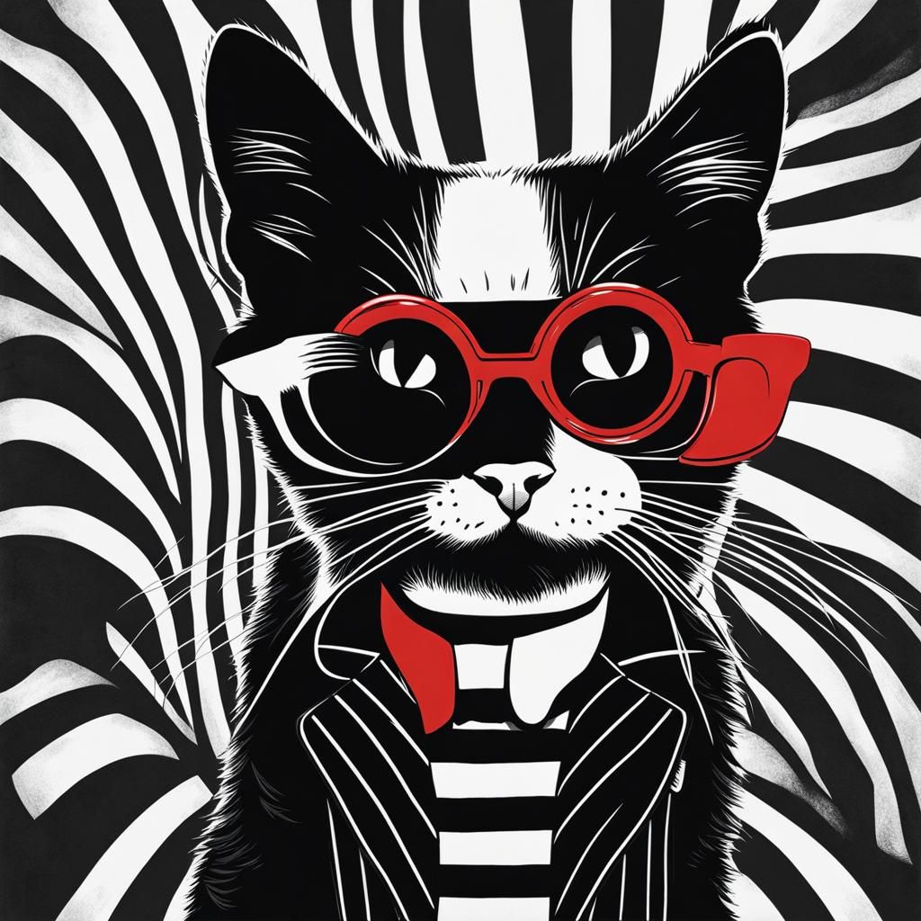 Scary snarling  Black Anthropomorphic scary horror cat , cra...