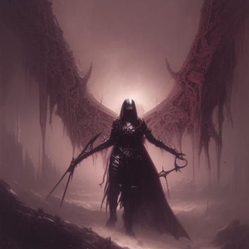 Gothic Death Knight in Demonic Armor