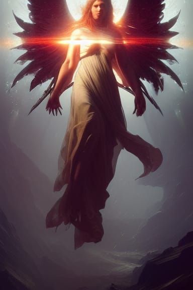 Masculine Angel in Dark Fantasy Style
