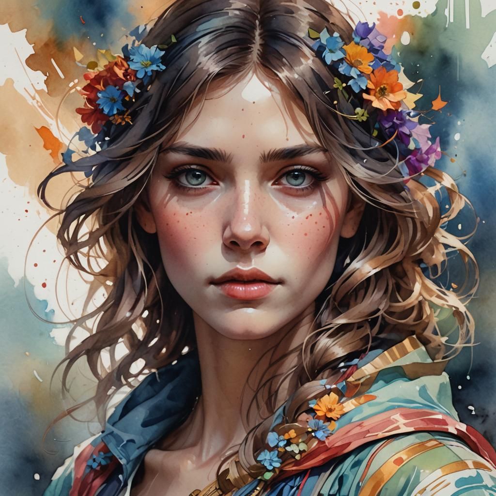 Hyperdetailed Watercolour Portrait in 8k Resolution