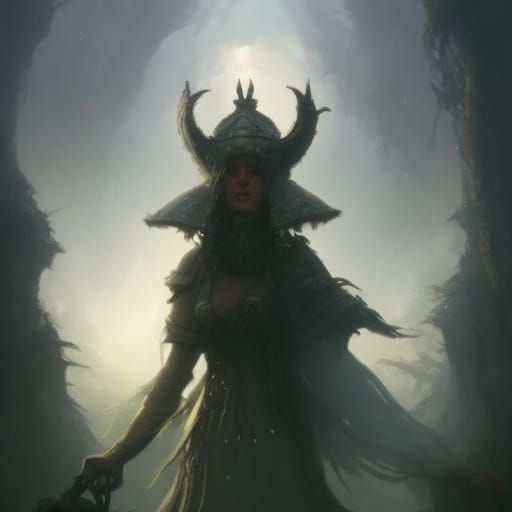 Fantastical Helmet in Dark Fantasy Style