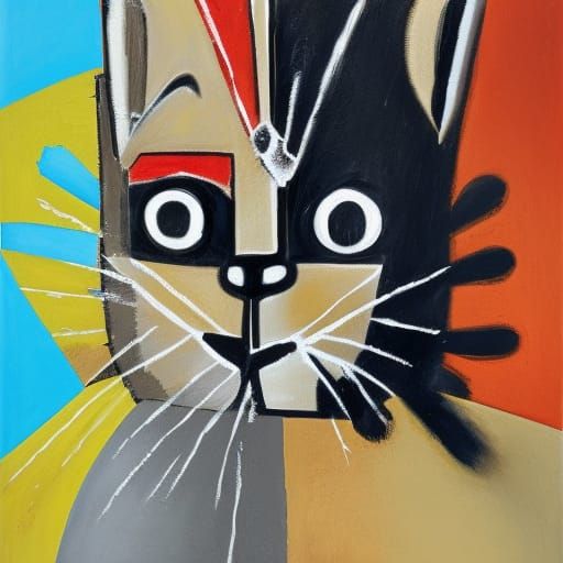 Cat in George Condo Style